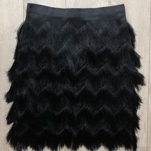 Vince Camuto Black Fringe Flapper Skirt